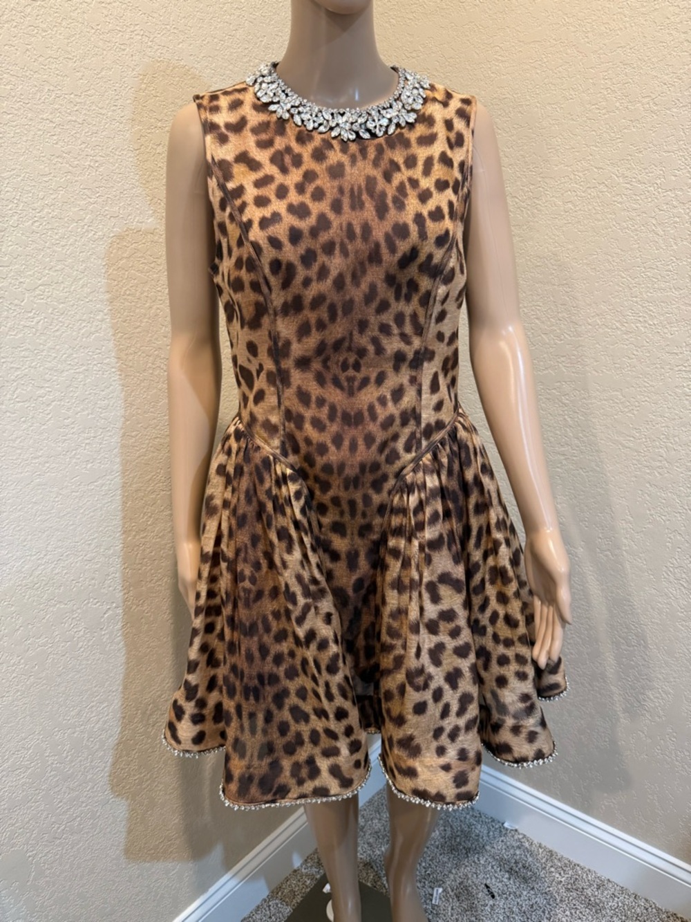 New! Zimmermann Designer Crush Panelled Mini Dress - Leopard Print Linen-Silk - Picture 4 of 7